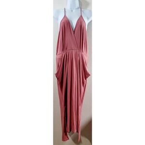 Bluheaven Coral Pink Spaghetti Strap Hi Low Dress Large Flowy Pockets Soft